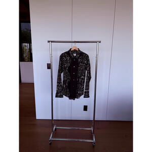 Comme des Garçons Homme Deux Black Button-Up Shirt with Abstract Face Print
